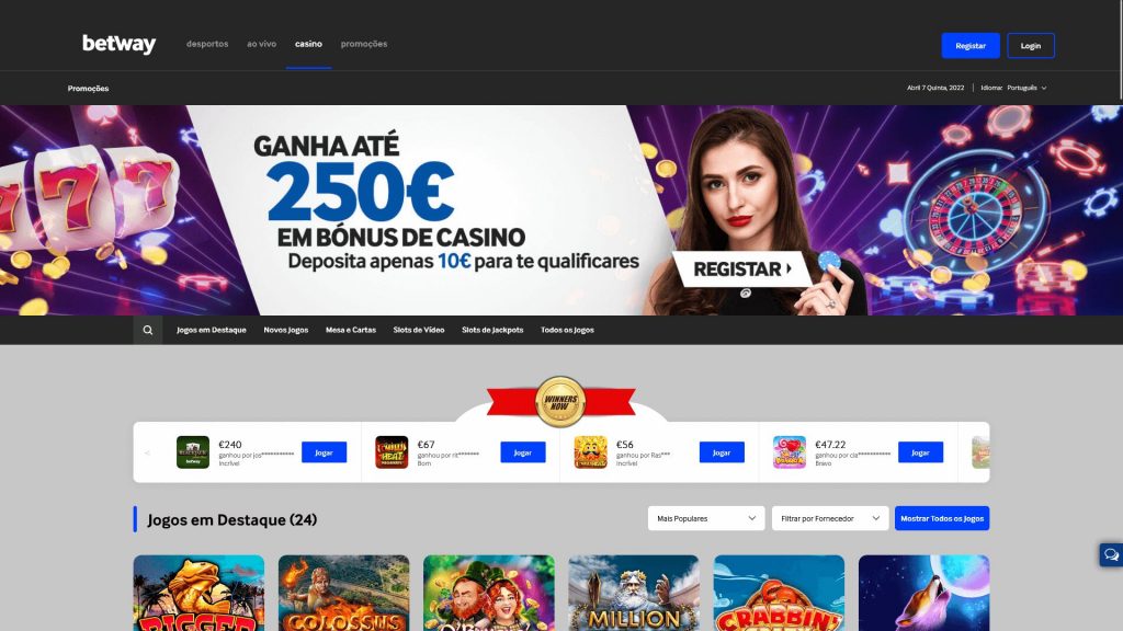 betway casino homepage